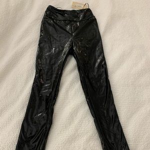 Black patent leggings from Meshki